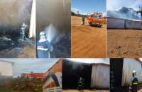Guaraniaçu - Bombeiros e Defesa Civil trabalham seis horas para controlar fogo em barracão
