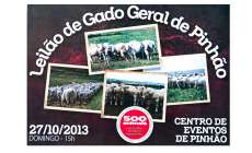 Pinhão - Próximo dia 27, tem leilão de gado geral no Centro de Eventos