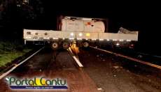 Nova Laranjeiras - Colisão entre automóvel e caminhão na BR 277 deixa um ferido - Veja fotos