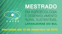 Laranjeiras - Inscrições para mestrado em Agroecologia da UFFS encerram-se dia 10 de dezembro