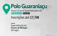 Guaraniaçu - Estão abertas as inscrições para Especialização em Biologia na UAB Polo
