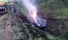 Guaraniaçu - Barco pega fogo na BR-277