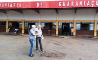 Guaraniaçu - População reclama e prefeito vistoria pavimentação asfáltica há pouco tempo recuperada