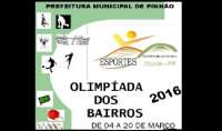 Pinhão - Secretaria de Esportes está com inscrições abertas para a Olimbairros 2016