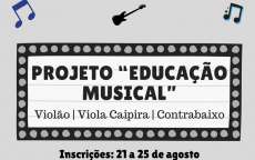 Laranjeiras - UFFS: Projeto “Educação Musical” abre inscrições para aulas de violão, viola caipira e contrabaixo
