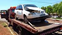 Laranjeiras - Dois carros ficam bastante destruídos em acidente na tarde desta terça no centro