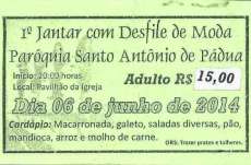 Rio Bonito - 1º Jantar com Desfile de Modas é a pedida para esta sexta dia 06