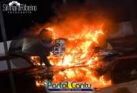 Catanduvas - Confusão em final de Baile acaba com incêndio em carro