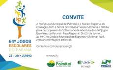Palmital - Município será sede da 64ª edição dos Jogos Escolares do Paraná entre os dias 23 e 29 de junho