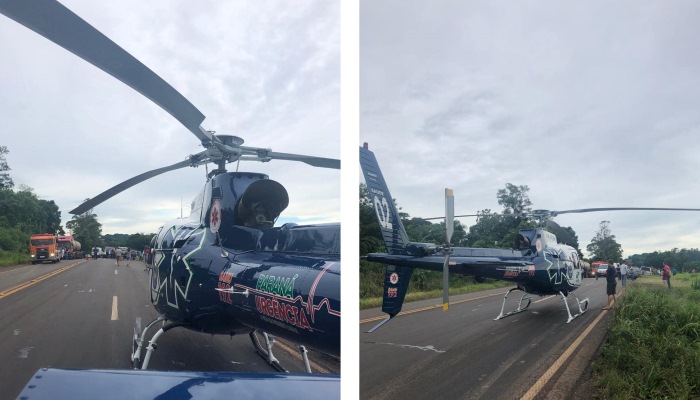 Helicóptero do Consamu resgata mais vítimas em acidente