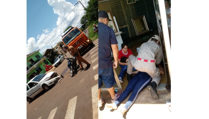 Laranjeiras - Acidente deixa mulher e criança feridos no centro