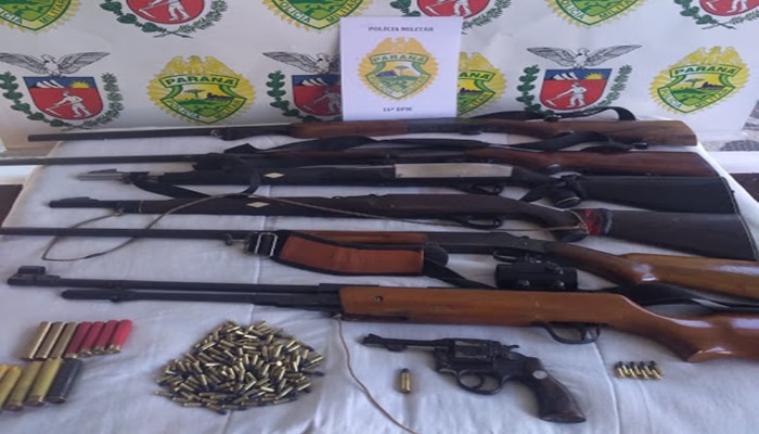Marquinho - Após denúncia de caça; Polícia Militar apreende arsenal de armas