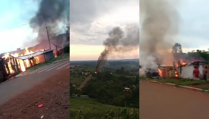 Cantagalo – Casas são consumidas pelo fogo na Vila Nova
