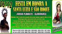 Guaraniaçu - Festa em honra a Santa Luzia e São Roque acontece neste domingo, dia 06 no Jardim Planalto