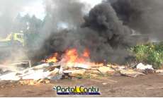 Laranjeiras - Incêndio de grandes proporções mobiliza Bombeiros. Veja o vídeo