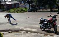 Laranjeiras - Socorro atende motociclista ferido na Santos Dumont
