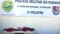 Catanduvas - Polícia Militar apreende 5 armas e grande quantidade de munições