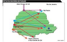 Tráfico: Paraná tem mapa de entrada e saída de drogas