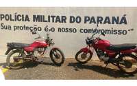 Pinhão - Polícia Militar recupera duas motocicletas furtadas