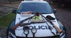 Porto Barreiro - Policia Ambiental apreende armas e caça
