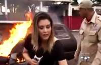 Vídeo de jornalista apagando incêndio com extintor ABC vira piada na internet. Veja
