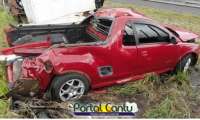 Laranjeiras - Veículo de Marquinho com três ocupantes sofre acidente em trevo na BR 277