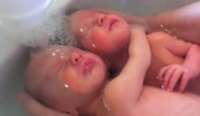Vídeo de bebês gêmeos filmados nas primeiras horas de vida faz enorme sucesso na internet