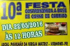 Virmond - Festa do Cabrito será realizada no próximo domingo, dia 22
