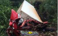 Diamante do Sul - Grave acidente destrói trator e caminhão. Veja o vídeo