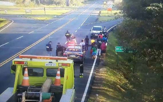 Nova Laranjeiras - Imagens mostram indígena que foi atropelado na BR-277