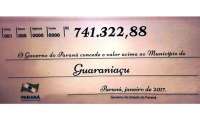 Guaraniaçu - Município recebe mais de R$ 740 mil em repasses do estado