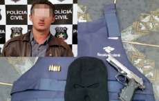 Laranjeiras - Polícia de Xanxerê prende laranjeirense com arma e colete da Receita Federal