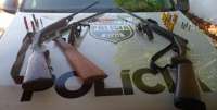 Cantagalo - Dois homens presos e cinco armas apreendidas pela polícia civil na localidade de cavaco