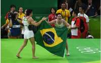Pela primeira vez, Brasil faz dobradinha no pódio olímpico da ginástica