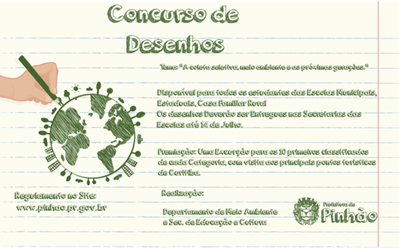 Pinhão - Selecionados os desenhos vencedores do 1º Concurso de Desenhos sobre “Coleta Seletiva, Meio Ambiente e as Futuras Gerações” 