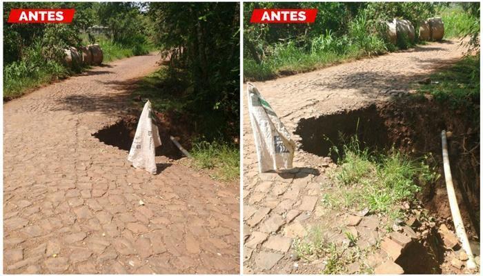 Rio Bonito - Departamento de Viação readequou bueiro da comunidade Alagado que corria risco de desmoronamento