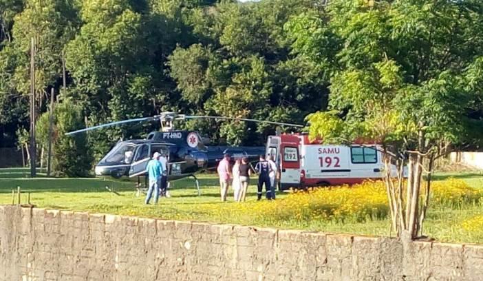 Campo Bonito - Jovem sofre choque elétrico e é socorrido pelo helicóptero do Consamu