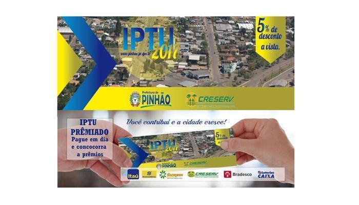 Pinhão - IPTU Premiado será sorteado em fevereiro de 2018