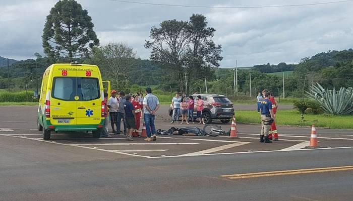 Laranjeiras - Ciclista morre atropelado em trevo na BR 277