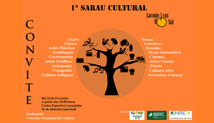 Laranjeiras - Mais de 15 atrações gratuitas no 1º Sarau Cultural 