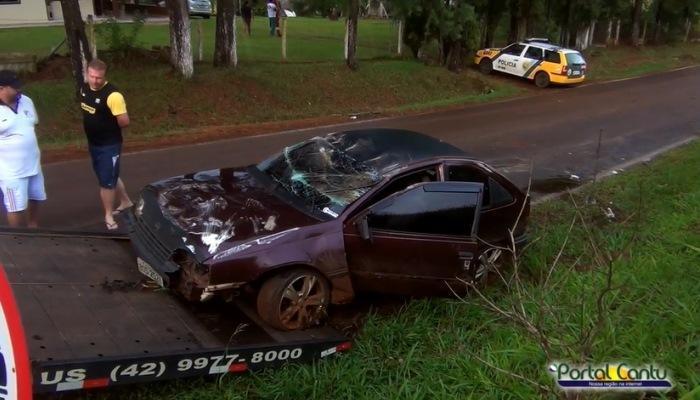 Laranjeiras - Grave acidente é registrado na PR-565, neste domingo. Veja o vídeo