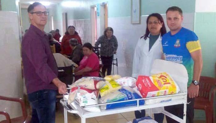 Guaraniaçu - Hospital Santo Antônio e Lar dos Idosos recebem alimentos recolhidos na Pescaria do Lago Municipal