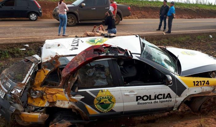 Reserva do Iguaçu - Policial Militar fica ferido em acidente na PR 459