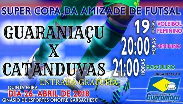 Guaraniaçu - Quinta-feira é dia de Futsal e Voleibol no Onofre Garbacheski