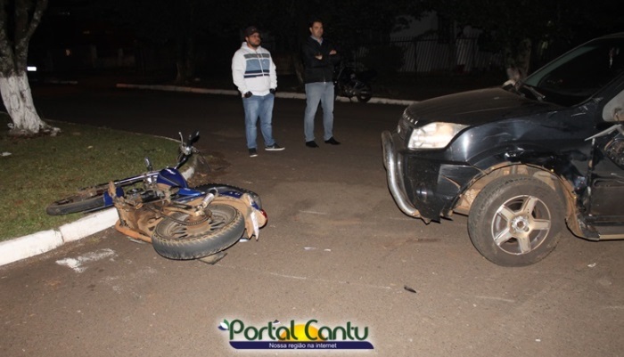 Laranjeiras - Acidente entre moto e carro é registrado no centro. Veja o vídeo