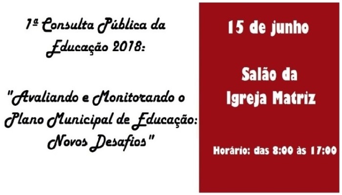 Pinhão – Secretaria de Educação divulga 1º Consulta Pública da Educação de 2018