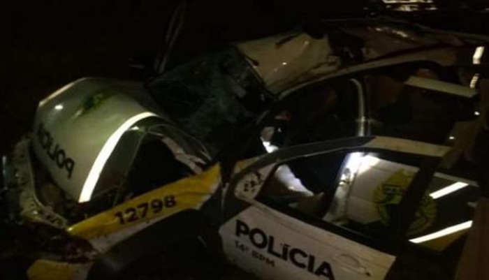 Policiais militares ficam feridos em grave acidente na BR 277, em Medianeira