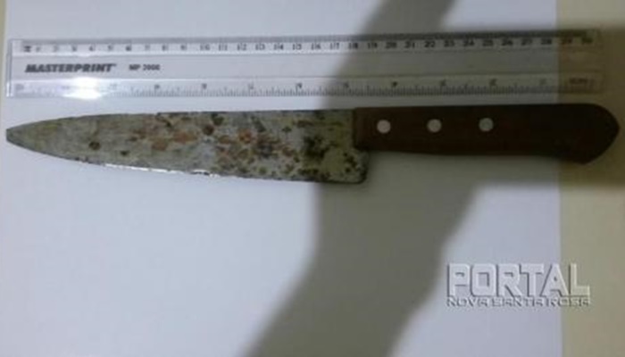 Armado com faca, rapaz agride madrasta, parte para cima da PM e acaba baleado