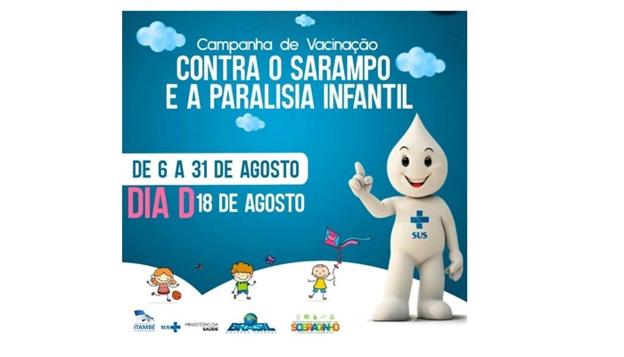 Pinhão - Começa a campanha de vacinação contra o Sarampo e Poliomielite (Paralisia Infantil)