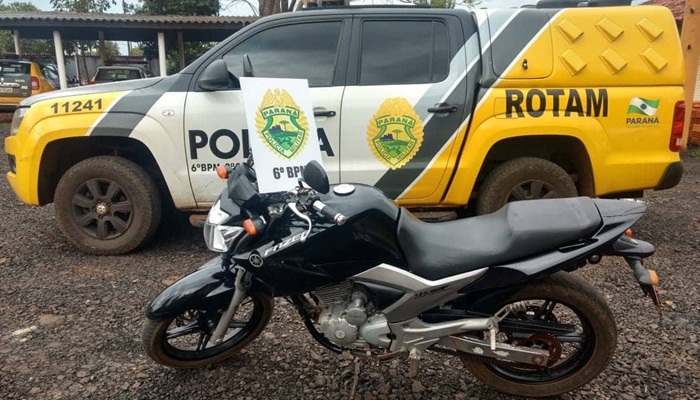 Quedas - Rotam recupera moto furtada em Pinhais
